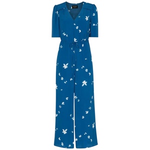 Whistles Blue Sun Bleached Floral Jumpsuit